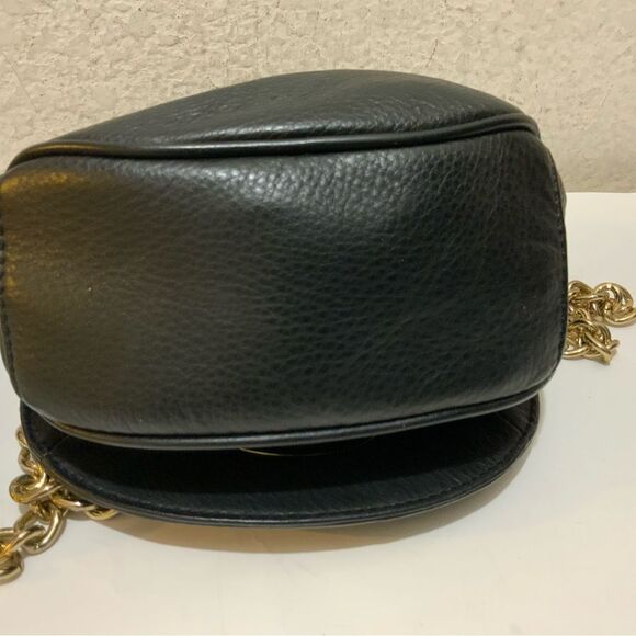 Emma Fox Leather crossbody bag gold chain strap accent - Picture 7 of 9